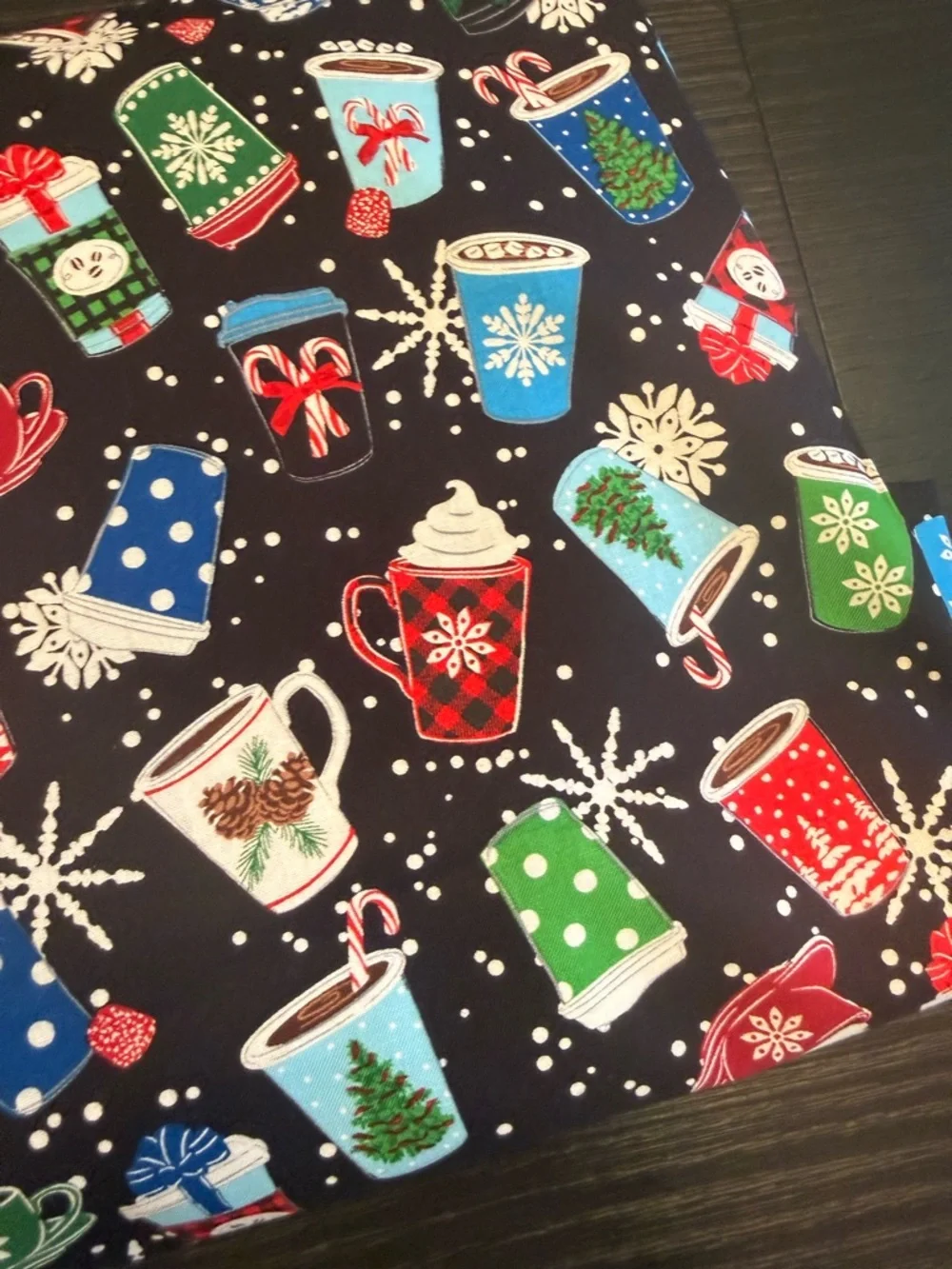 Christmas Holiday Fabric Crafting DIY Holiday Drinks Coffee Hot Cocoa Cotton